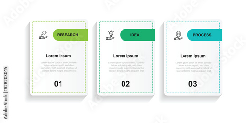 Business template infographic vector element with 3 step layout suitable for business information and web presentation