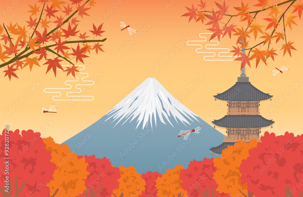 紅葉と富士山 紅葉と富士山