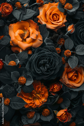 Black and orange roses for halloween