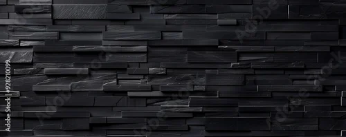 Panel kuchenny z motywem Black slate stone wall texture.  Perfect for backgrounds, websites, and designs.