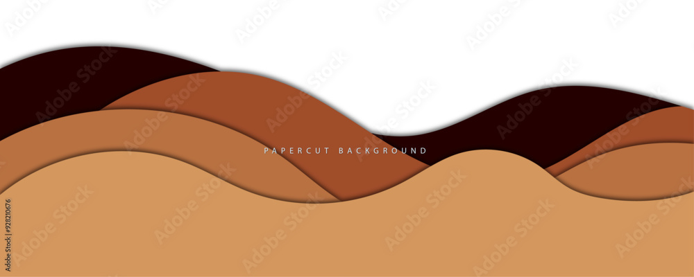 elegant papercut brown business background decorative design vector. elegant papercut brown business background decorative design vector.