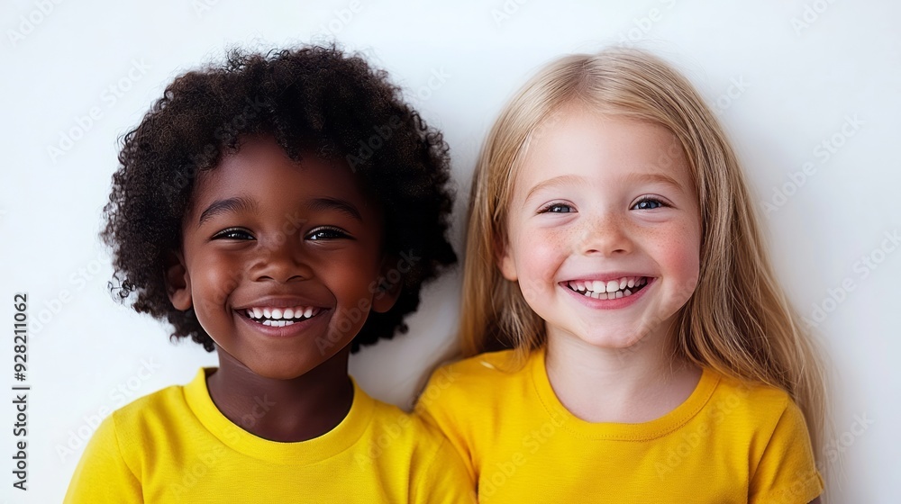 black child and white child smiling and hugging on white background black child and white child smiling and hugging on white background