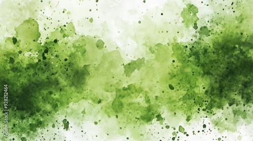watercolor splashes or stain, Abstract green watercolour painting illustration