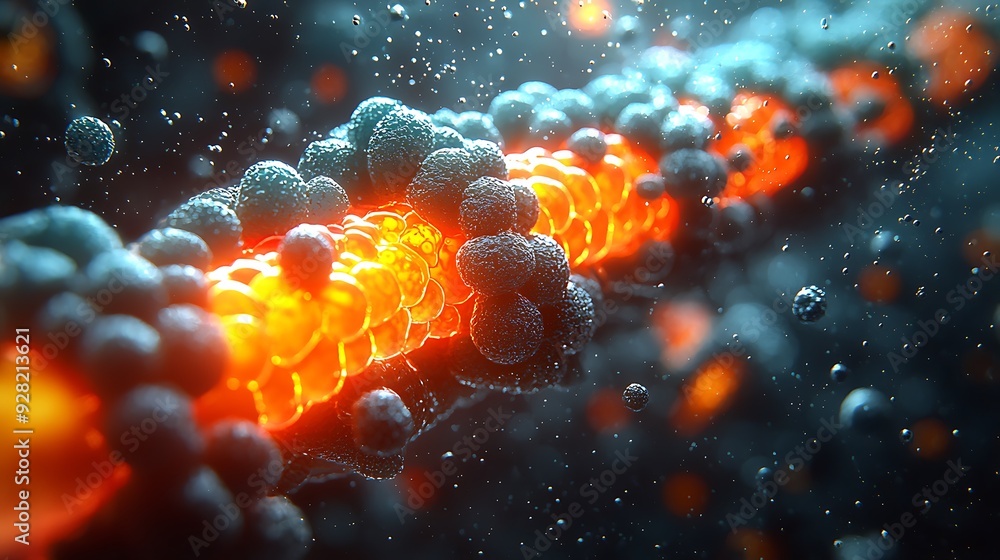 High-resolution microscope image of detailed cell membranes, showcasing ...