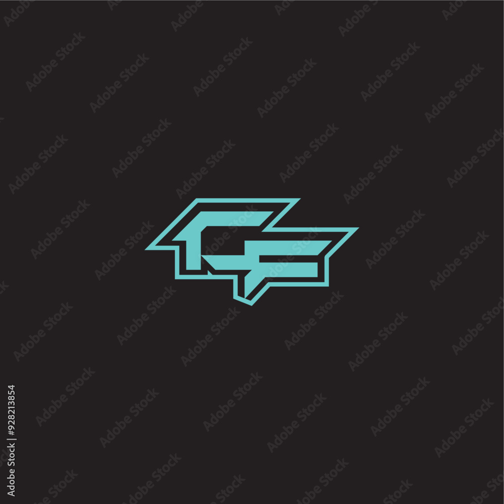 dynamic gaming monogram logo sporty and bold concept CF blue esport letter dynamic gaming monogram logo sporty and bold concept CF blue esport letter