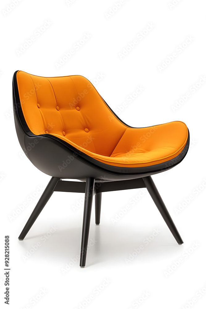 Modern Scandinavian wooden chair isolated on white background