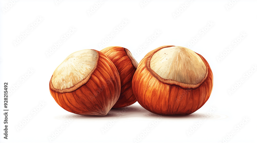 Cap Nuts - Clean and crisp illustration, isolated on a white background Cap Nuts - Clean and crisp illustration, isolated on a white background