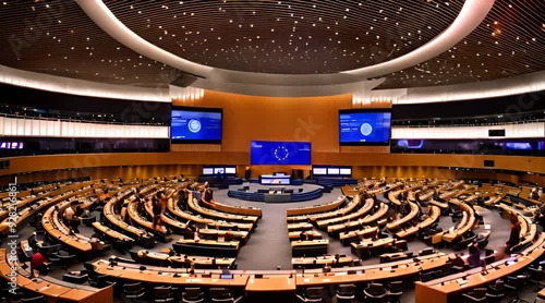 Creative Depiction of European Parliament Inside