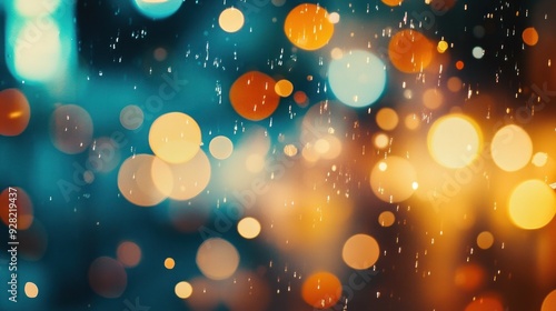 Bokeh Lights Through Rain