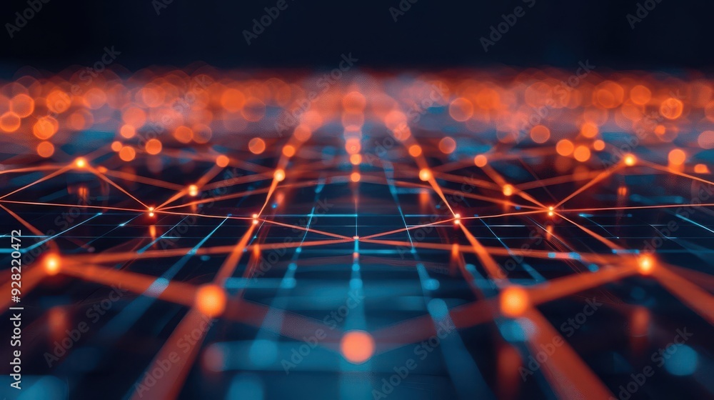 Abstract technology background featuring glowing lines and dots, representing digital connections and modern networking concepts. Abstract technology background featuring glowing lines and dots, representing digital connections and modern networking concepts.