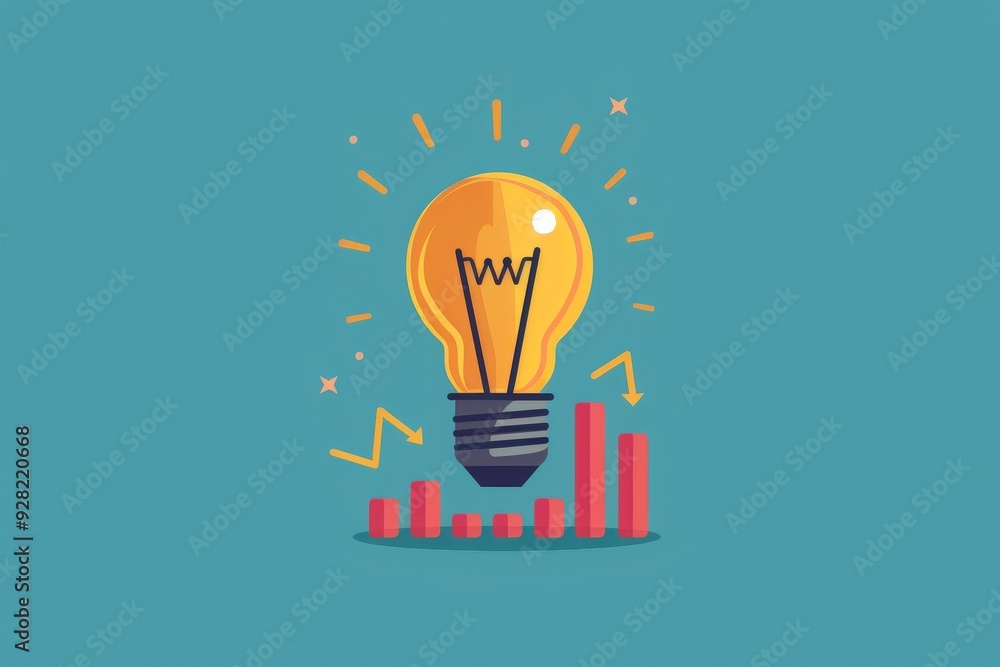 Bright Light Bulb Icon: A Symbol of Creativity and Inspiration, Representing Innovative Ideas and Solutions in Business and Technology, Illustrated in a Simple. Bright Light Bulb Icon: A Symbol of Creativity and Inspiration, Representing Innovative Ideas and Solutions in Business and Technology, Illustrated in a Simple.