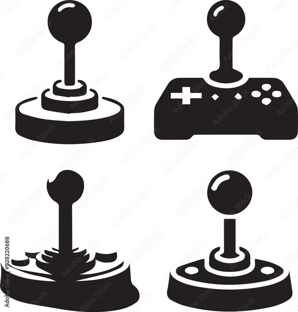 silhouette of clean vector Joystick isolated on white background silhouette of clean vector Joystick isolated on white background