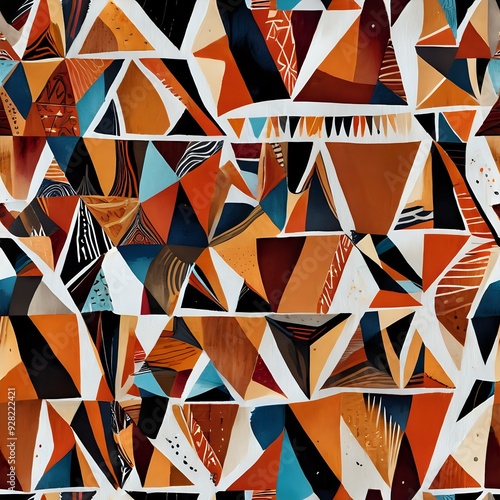 Comprehensive Patterned Abstract Art with Vibrant Colors