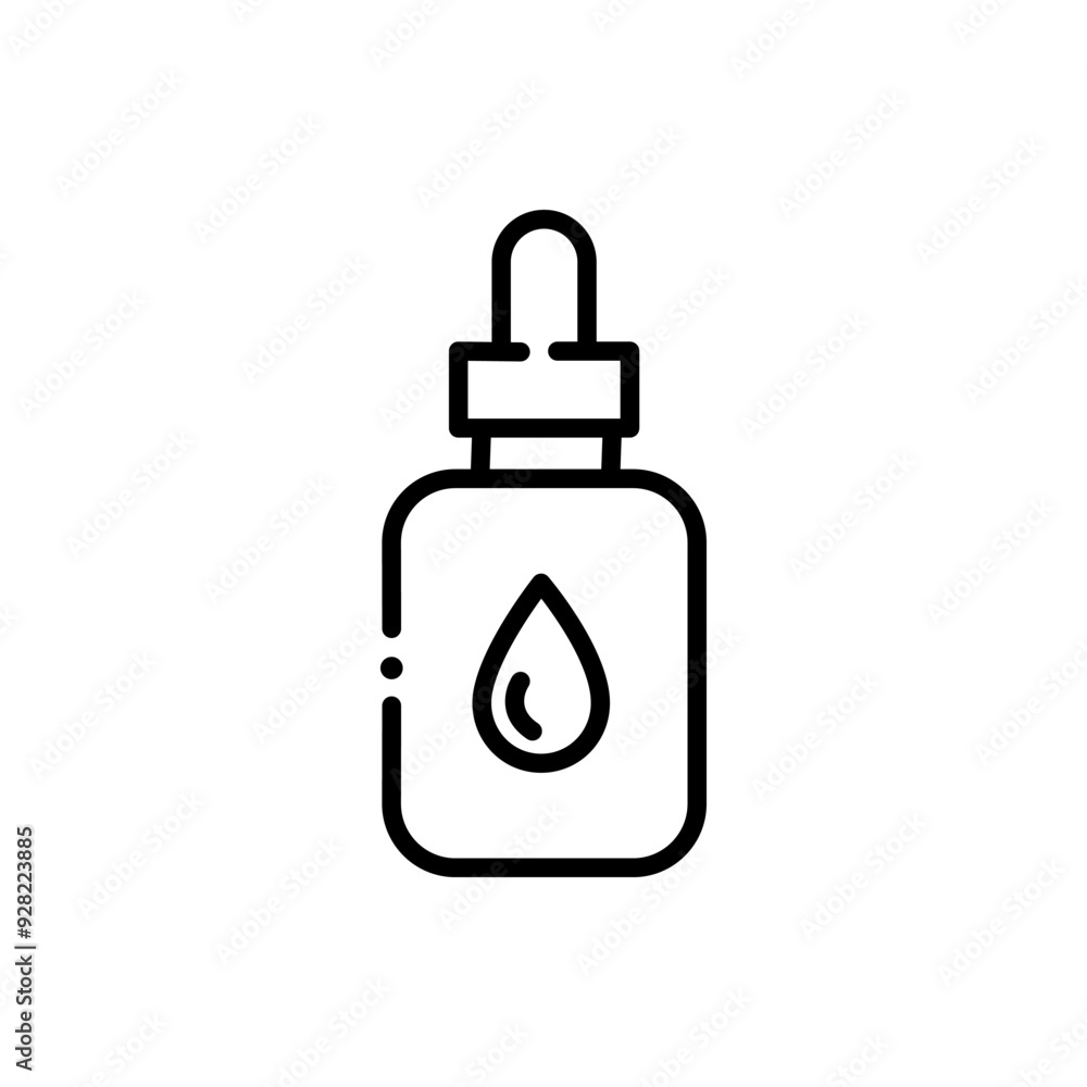Dropper bottle with pipette thin line icon. Beauty essence, serum or essential oil. Modern vector illustration for beauty shop. Dropper bottle with pipette thin line icon. Beauty essence, serum or essential oil. Modern vector illustration for beauty shop.