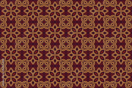 Abstract Flowers Batik Seamless Pattern