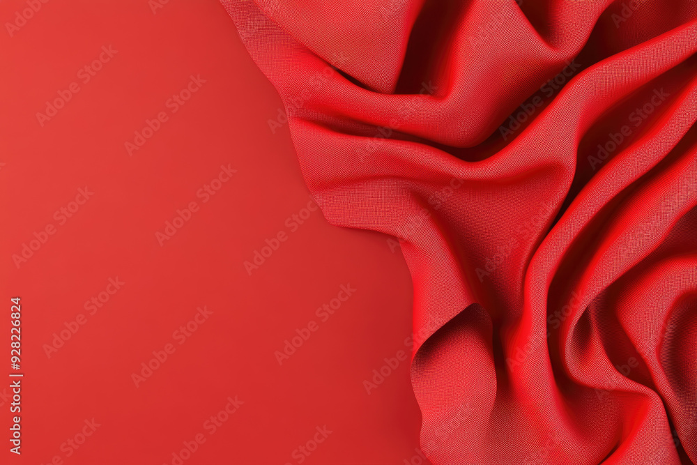 Vibrant Red Texture, a rich display of curling red fabric creates dynamic patterns against a solid red background, evoking warmth and bold elegance in design. Vibrant Red Texture, a rich display of curling red fabric creates dynamic patterns against a solid red background, evoking warmth and bold elegance in design.