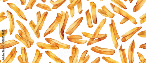 French fries potato pattern background4