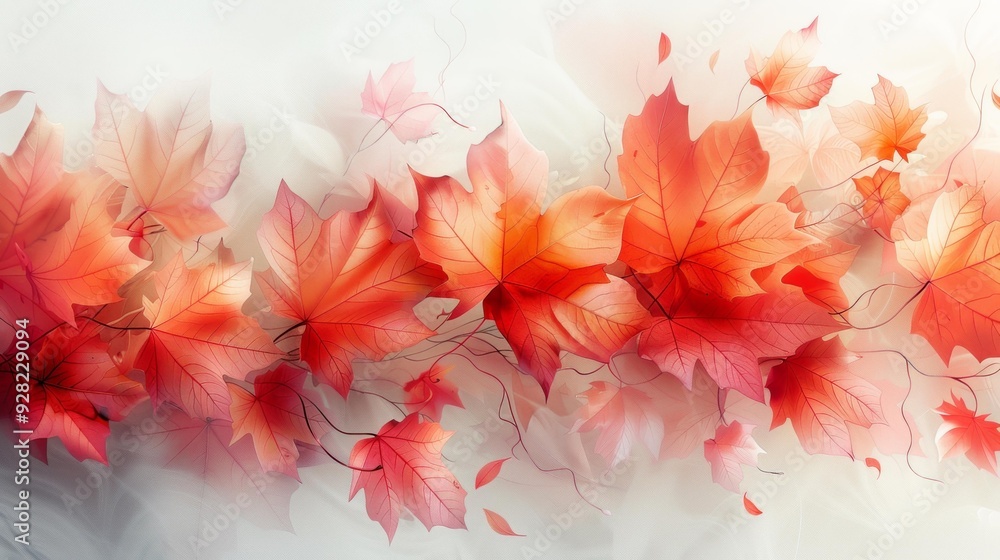 Fototapeta premium Autumn Leaves, Artistic Fall Decoration