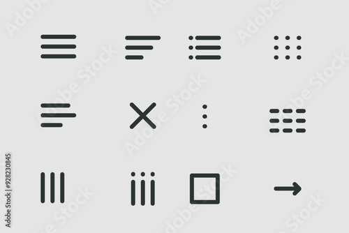 Hamburger interface menu simple line, minimal ui popup burger. Template navigation. Icon, dropdown button web symbol. Interface Design element