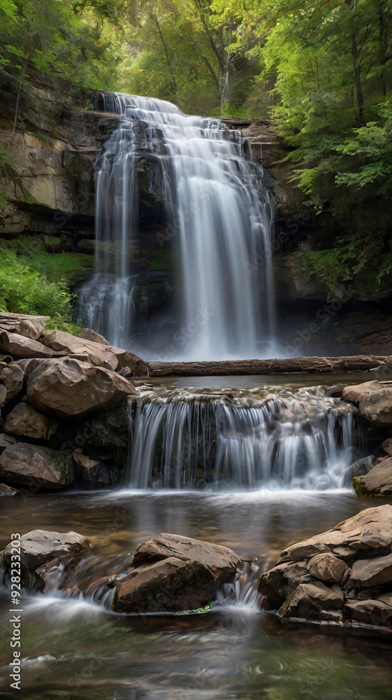 Naklejka premium waterfall in the forest