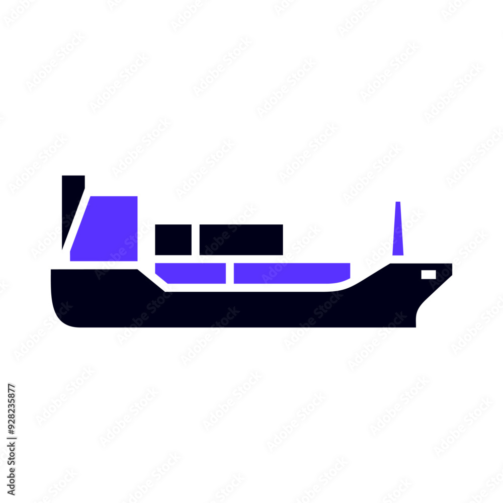 Tanker ship transport flat icon, side view Tanker ship transport flat icon, side view