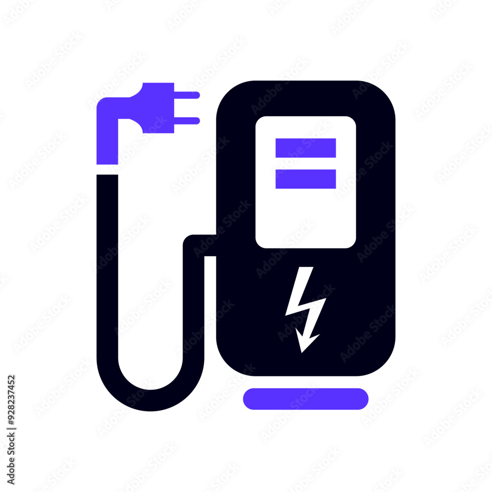 Electro refueling transport flat icon, front view Electro refueling transport flat icon, front view