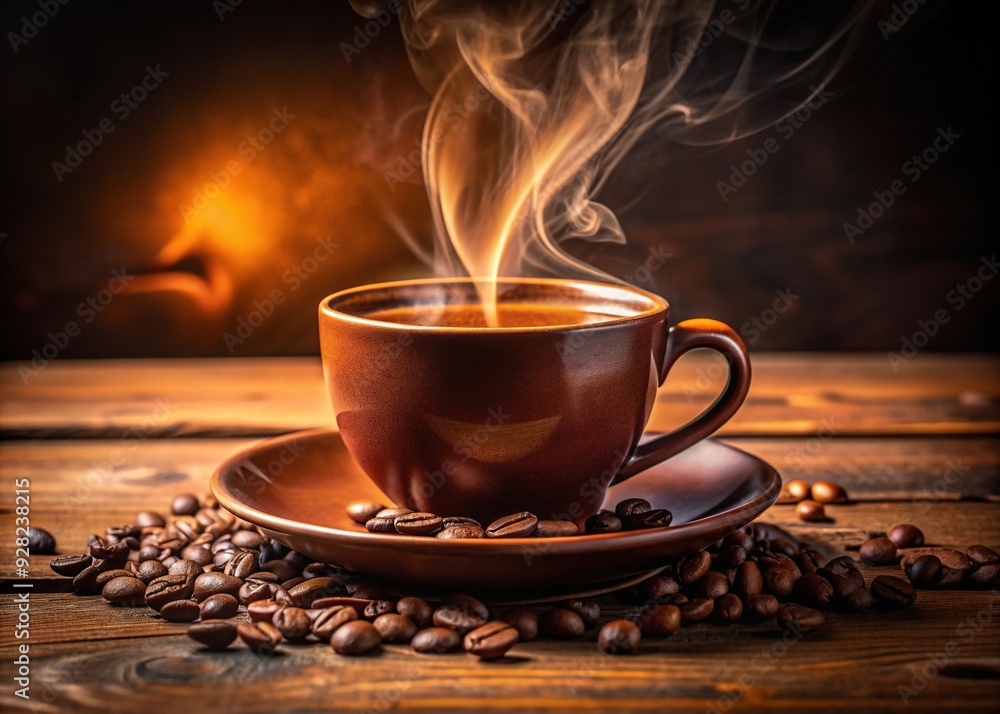 Warm light pours over a freshly brewed cup of aromatic coffee, with steam rising from the rich brown liquid in a cozy ceramic mug. Warm light pours over a freshly brewed cup of aromatic coffee, with steam rising from the rich brown liquid in a cozy ceramic mug.