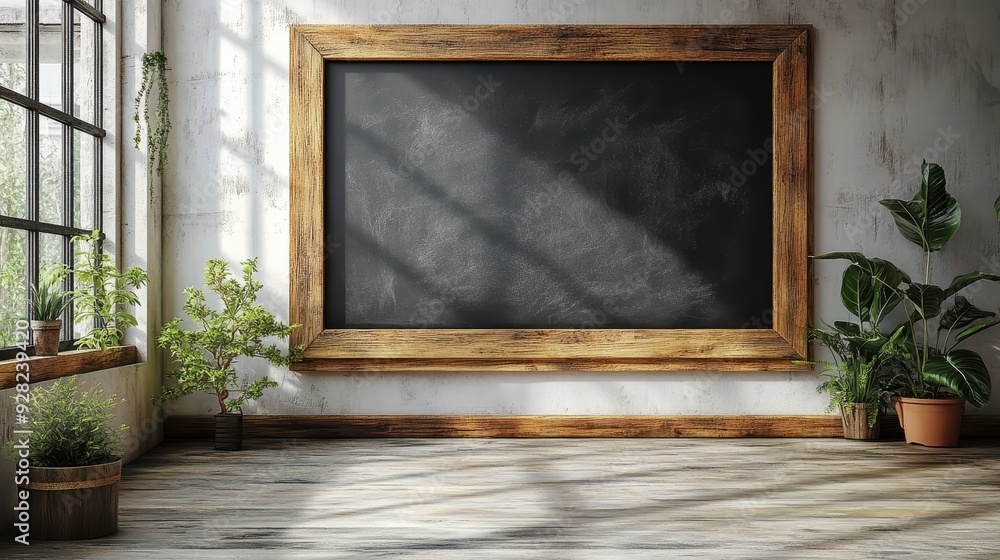 Blackboard Mockup on White Wall with Wooden Frame – School Blackboard Background for Copy Space and Education Concept Design, 3D Rendering in Room Interior
Blackboard Mockup on White Wall with Wooden Frame – School Blackboard Background for Copy Space and Education Concept Design, 3D Rendering in Room Interior