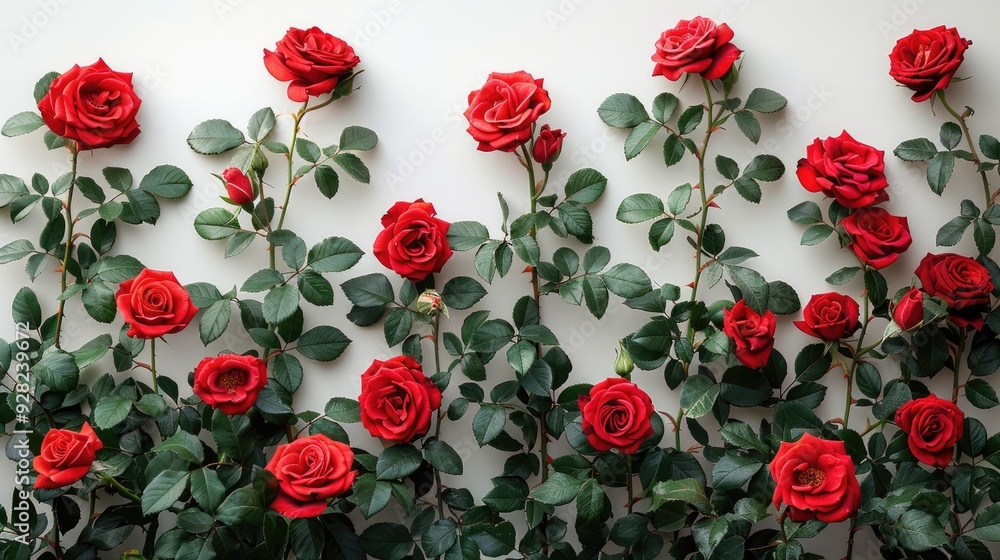 Red roses on the white background Red roses on the white background