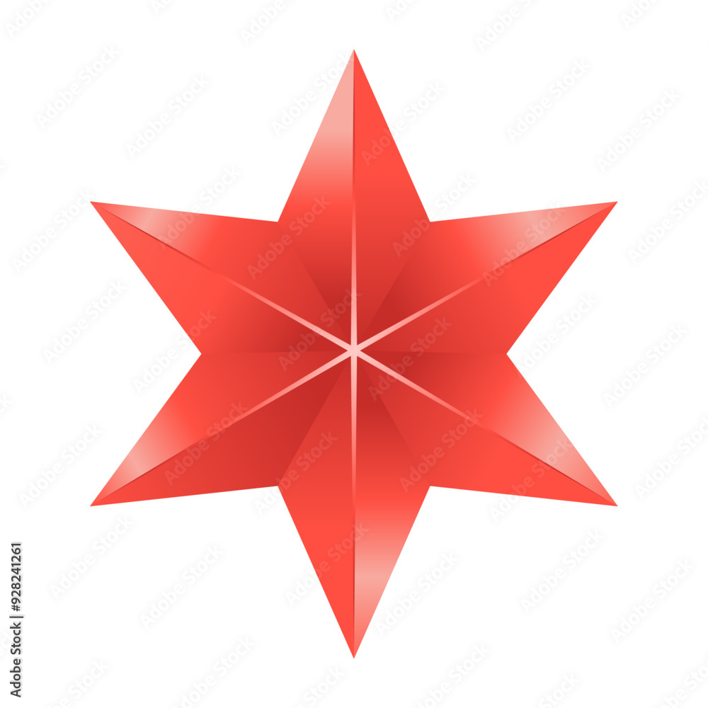 Fototapeta premium Realistic star isolated illustration on a white background