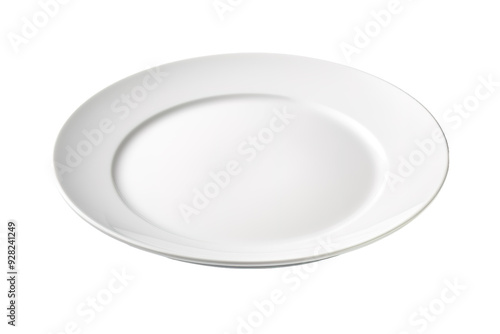 A Pristine White Plate Awaits Its Culinary Destiny on a White or Clear Surface PNG Transparent Background.