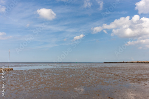 Grimmershörner Bay in Cuxhaven on the North Sea with a bathing beach photo