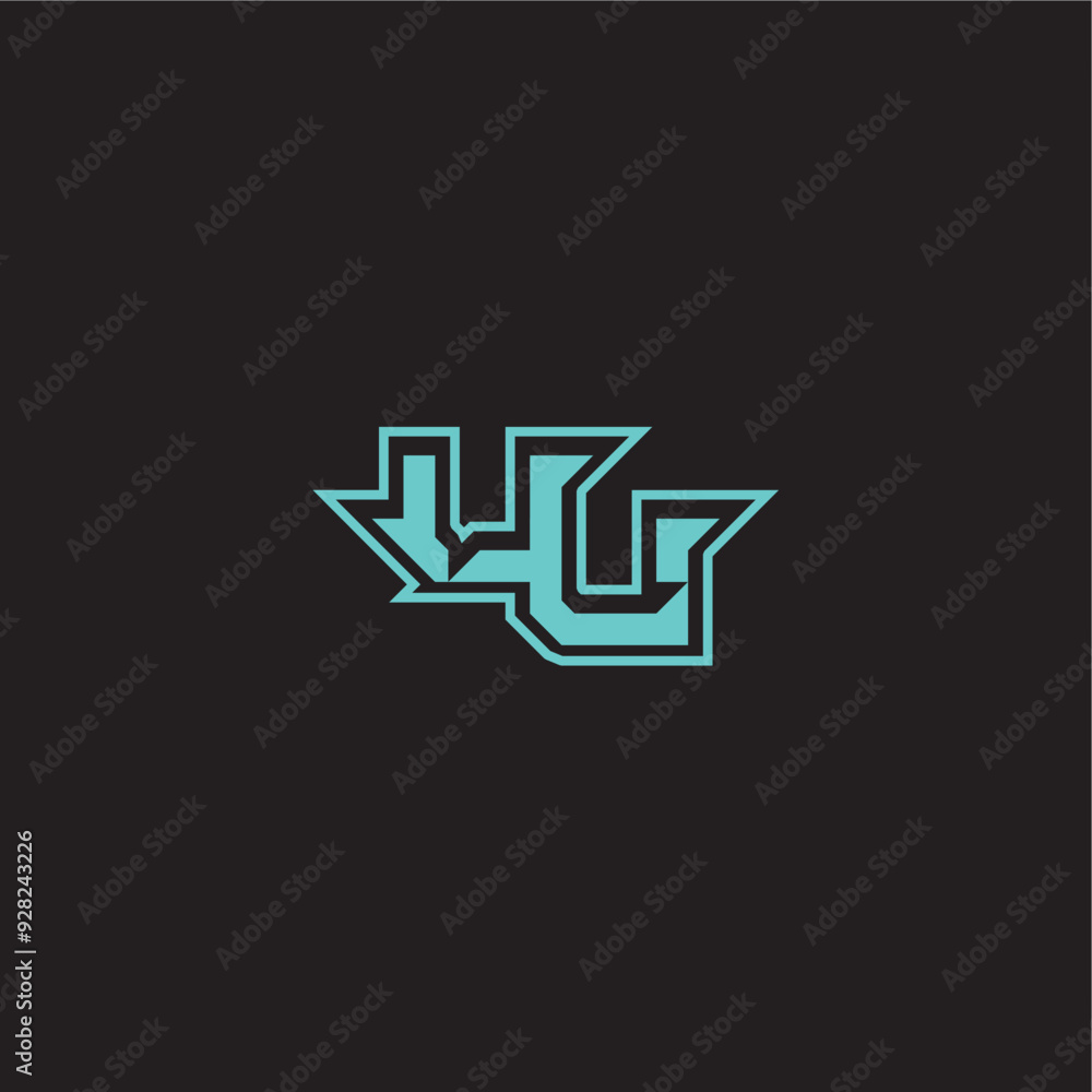 sporty and bold concept UU dynamic gaming monogram logo letter blue esport sporty and bold concept UU dynamic gaming monogram logo letter blue esport
