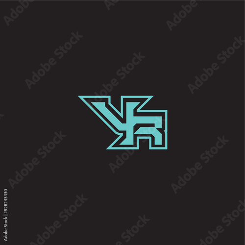 sporty and bold concept VR dynamic gaming monogram logo letter blue esport