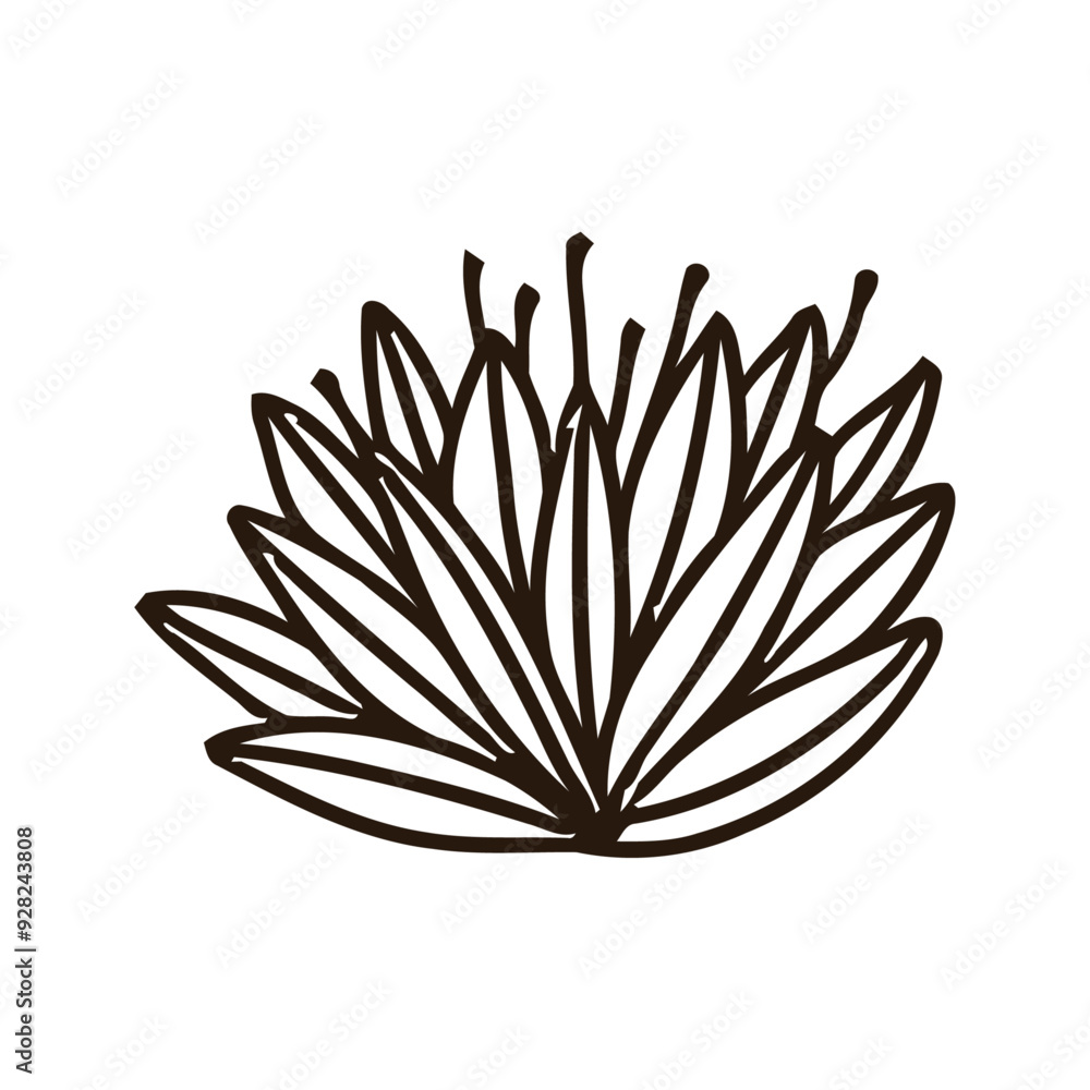 Flat design simple flower outline illustration Flat design simple flower outline illustration