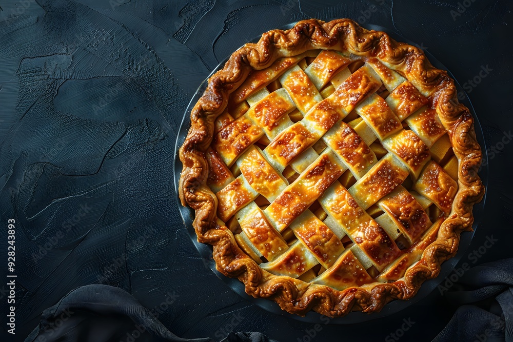 Golden Brown Homemade Apple Pie with Lattice Crust - Perfect for Autumn and Holiday Baking Golden Brown Homemade Apple Pie with Lattice Crust - Perfect for Autumn and Holiday Baking