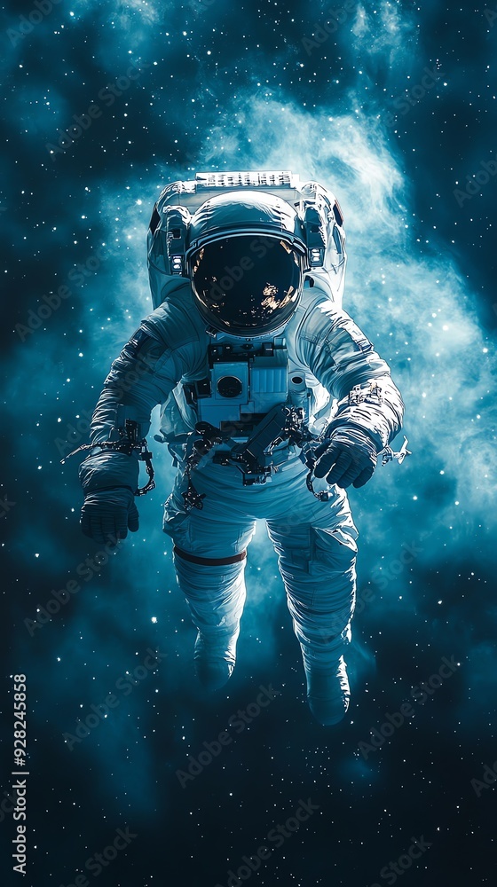Fototapeta premium Astronaut in space with nebula.