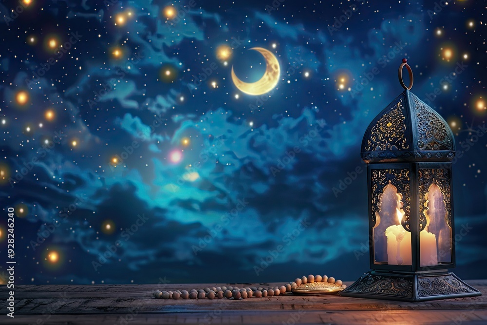 Ornate Lantern Under a Starry Sky Ornate Lantern Under a Starry Sky