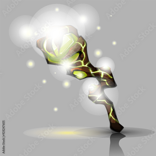 Magic staff. Vector illustration.