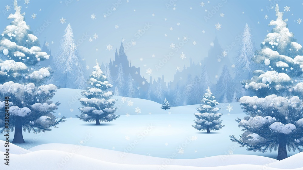custom made wallpaper toronto digitalWinter christmas background with trees covered by snow