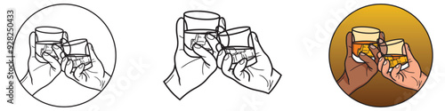 Hand Toasting Glass
