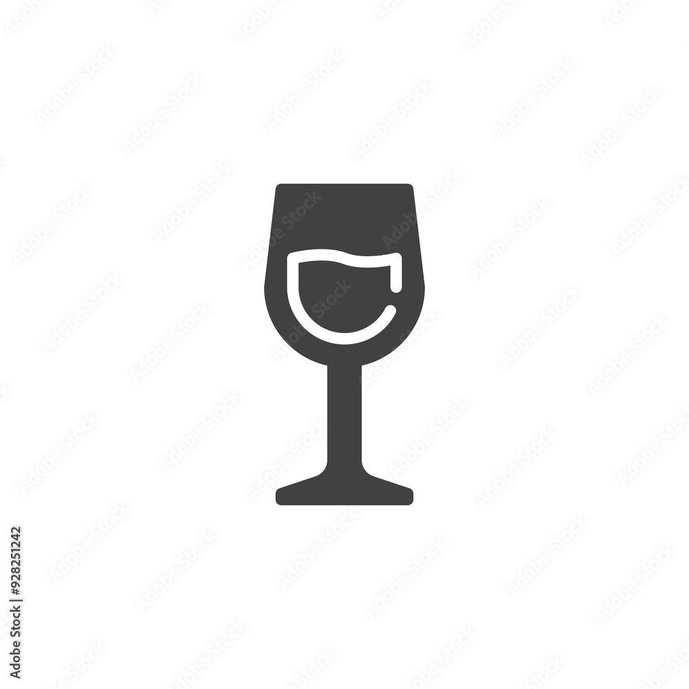 Wine glass with a long stem vector icon Wine glass with a long stem vector icon