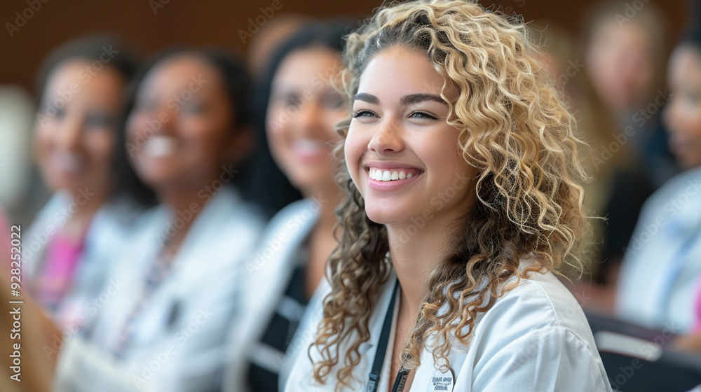 Happy Medical Students Smiling in Group Classroom Setting - Future Healthcare Professionals Happy Medical Students Smiling in Group Classroom Setting - Future Healthcare Professionals