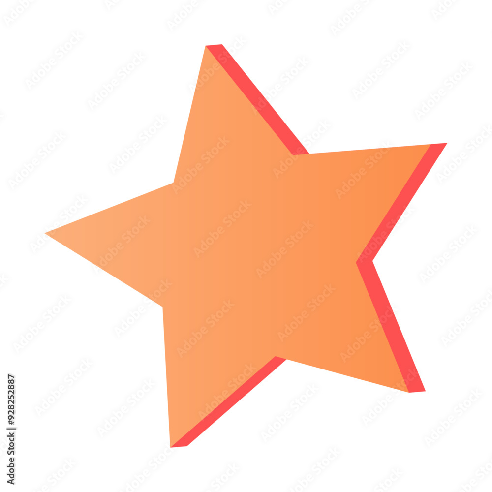 3d illustration star, favorite icon isoated on white 3d illustration star, favorite icon isoated on white