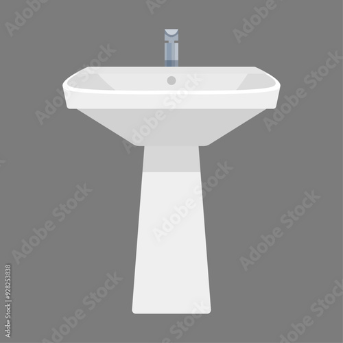 Wash basin sink illustration on gray background