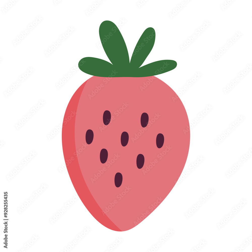 Obraz premium Strawberry fresh fruit icon isolated on white