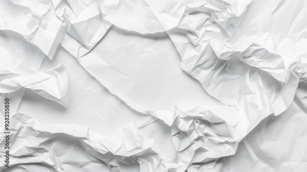 Obraz premium White Crumpled Paper Texture