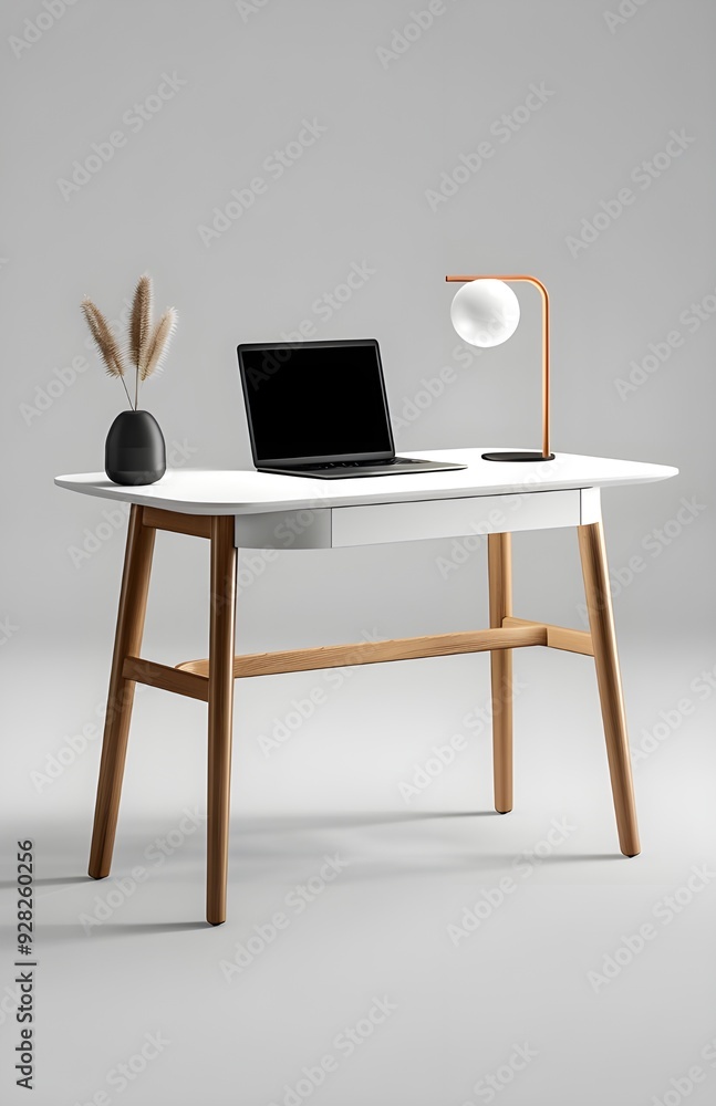 Fototapeta premium Ultra-realistic product photography of a simple, clean, modern Ikea desk.