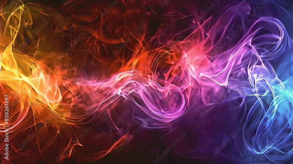 A vibrant abstract background featuring colorful swirling smoke patterns. A vibrant abstract background featuring colorful swirling smoke patterns.