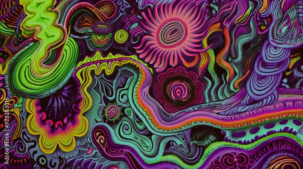A vibrant abstract artwork filled with swirling patterns and bright colors. A vibrant abstract artwork filled with swirling patterns and bright colors.